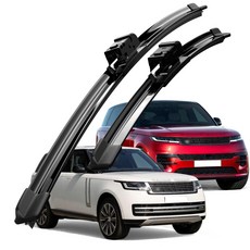 호환 랜드로버 레인지로버/더뉴 레인지로버/레인지로버 스포츠/더뉴 레인지로버 스포츠 2017-2025 와이퍼 초발수 저소음 자국 없음 전면 와이퍼 블레이드 2종 세트, 검은색, 레인지로버/레인지로버 스포츠 2017-2025