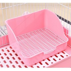 K zone 現貨 大容量小寵便盆 兔子便盆 龍貓/倉鼠/貂專用四角便盆 兔便盆 天竺鼠便盆, 粉色, 1個