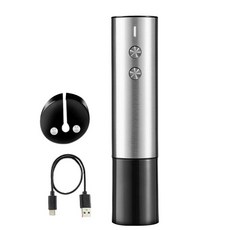 와인따는기계 led 전동 병따개 편의점 와인 휴대용, 1개, 스테인리스스틸 블랙하우징