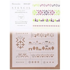 하마나카 스텐실 디자인 플레이트 라인 모티브 H414-327, 1개