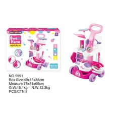 兒童玩具仿真吸塵器 兒童玩具 掃地玩具 清潔工具套裝 打掃衛生工具 清潔推車過家家套裝 吸塵器玩具 男女孩家家玩具, 5951-A款, 1個