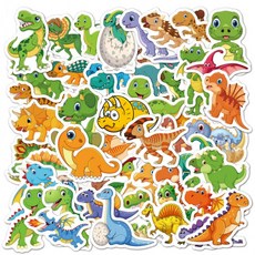 아기 공룡 꾸미기 스티커 리무버블 방수 50매, 1세트, 혼합(S2169) 50매