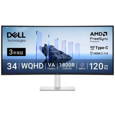 Dell S3425DW 1800R Type-Cx1 HDMIx2DCI-P3 95%1ms 120HzFreeSync 34인치 곡면 모니터(무휘점