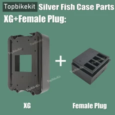 2pcs 실버 물고기 배터리 케이스 ebike 방전 커넥터 남성 + felmale 금속 삽입, 02 XG with Female Plug