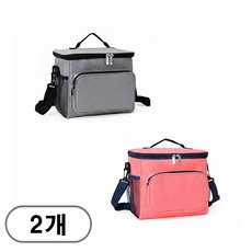 차쿠 보온보냉 가방 아이스 가방 피크닉 도시락가방 런치백 보냉가방 쿨백 1+1, 그레이+핑크, 1개