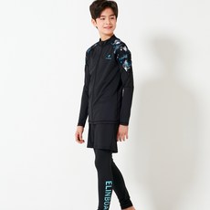 엘인보아 주니어 래쉬가드 집업 칼라야자블랙 반바지상하