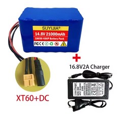 14.8V 21000mAh 4S6P 18650 야간 낚시 조명 히터 백업 배터리 용 BMS 내장 충전식 리튬 이온, 06 XT60-DC