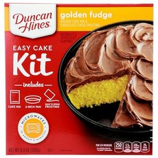 던컨 하인즈 이지 케이크 키트 골든 퍼지 케이크 믹스 8.4 OZ Duncan Hines Easy Cake Kit Golden Fudge Flavored Cake Mix 8.4, 240g, 1개