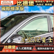 比德堡崁入式晴雨窗【內崁式-標準款】賓士BENZ S350/W221 2005-2013年專用, 前窗兩片