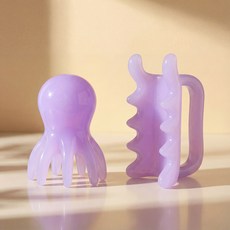 세티데이 문어 괄사 두피 마사지기, 퍼플, 1세트