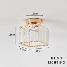 HUGO LIGHTING 水晶方形吸頂燈, 方形 高級電鍍定製品直徑15*高17cm