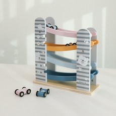 폴라비 유아 돌 아기 주차타워 주차장 원목 자동차 미니카 슬라이드 장난감, 1개, 1개