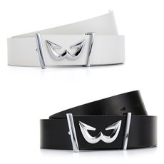 화이트볼 골프벨트 랜서V 블랙앤화이트 이태리천연가죽 연예인벨트 통가죽벨트 남여공용 선물추천, 랜서V블랙, 1개