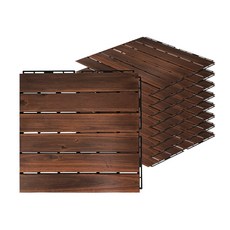 Unite Prefab Acacia 實木甲板瓷磚腳手架 1Box (9P) 直格棕色, 棕色(直型/6板條), 1組