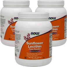 NOW Foods 向日葵卵磷脂粉, 454g, 3罐