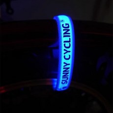 騎行多用途綁帶 發光束腳綁帶 自行車公路車山地車 夜跑反光腳環 夜騎反光手環, 原創設計充電款藍色 1條 送充電線, 1個