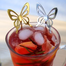 골드 티포크 나비 커트러리(4종택1) 티스푼 프랑프랑, 티포크-실버