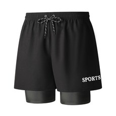 男士雙層快乾泳褲 運動競賽短褲