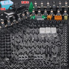 전쟁 피규어 모형 밀리터리 전투함 군인 산 미니어처 군사 특수부대 경찰 소년 조립식 작은 병사 교육용 장난감 퍼즐., [60] 플라잉 타이거즈 SWAT 팀 + 지프차 (수납