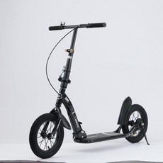 MBITU 滑板車，12吋充氣輪，減震，高碳鋼材質，可調高度, 折疊款裸車黑, 1個