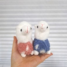 선물 미니 알파카 뽀글이 솜인형 2컬러 키링 백꾸미기 소품, 블루