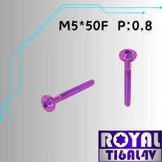 ROYAL 鈦合金螺絲 M5*50F P:0.8 飛碟頭, 1個