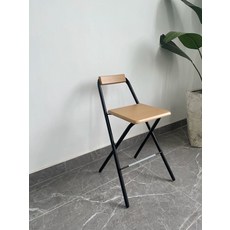 버스킹 공연용 휴대용 스툴 원형 기타 접이식 좌고 연주자 블랙 상판, 1인용, 블랙 프레임 우드 컬러 60cm