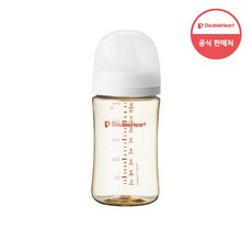 더블하트 모유실감 3세대 PPSU 제뉴인화이트 젖병, 1개, 240ml, 제뉴인화이트(L 젖꼭지)