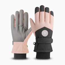 썸피트 스마트폰터치 방수 스키 장갑 남여공용, 코랄핑크, 1개