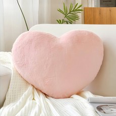 하트베개 하트쿠션 부드럽고 귀여운 토끼털라이크 하트쿠션, Baby Pink