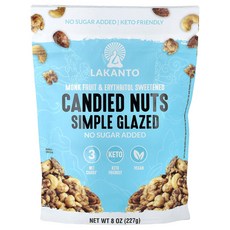 Lakanto Candied Nuts Simple Glazed 8 oz (227 g), Lakanto, Candied Nuts, Simple, 1, 227g