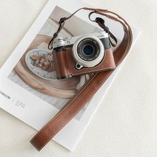 후지 X100Vi 가죽 속사 보호케이스 보호 블랙 클래식, H. 브라운 커버 어깨 끈