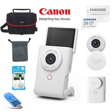 CANON POWERSHOT V10 핸디캠(화이트)+256GB+렌즈캡+정품파우치+정품가방+크리닝킷+리더기 고용량 브이로그 패키지