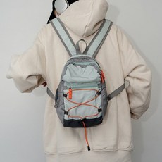 新款戶外雙肩包撞色登山包可愛學生書包輕便旅行包輕薄野外小揹包, 清涼薄荷綠