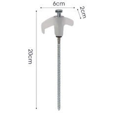 나사 앵커 텐트 말뚝 20cm 탄소강 텐트 못 스파이크 후크 캠핑 텐트 못 나선형 타입 캐노피 말뚝 야외, 08 White - 1pc