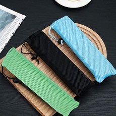 24H出貨 便攜餐具網袋 餐具袋 餐具盒 環保透氣餐具收納網袋 耐磨好用 可水洗 筷子收納袋, 1個, 黑