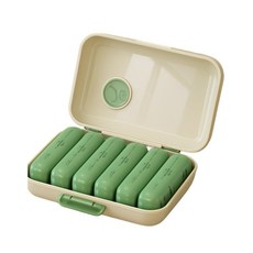 온리코 요일별 일주일 분할 약통 케이스, 그린+아이보리, 1