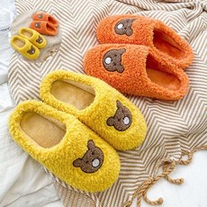 커플 홈 기숙사 층간소음방지 보온쿠션 곰돌이슬리퍼 LS640