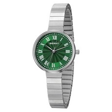 BERNY 여성용 빈티지 실버 시계 앙증맞은 손목 아날로그 쿼츠 전체 스테인리스 스틸 특허 확장 밴드 3ATM 방수 로마 인덱스 패션 생일 선물 화이트. 137657