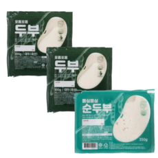 [정담두부집] HACCP 100%국산콩 수제두부 두부 순두부, 300g, 3개, 두부300g 2모 + 순두부350g 1팩