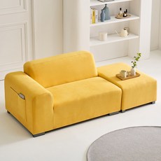 [와우할안 단독특가] 폴리 아쿠아텍스 2인 4인용 패브릭 모듈 소파, 01.선택안함, 04.폴리 2인소파 머스타드 우형