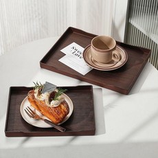 黑檀木托盤 組, 1個, 小號 23.8*17.9*2cm 真 食,黑檀木托盤 永不髮黴