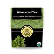 붓다 티 유기농 쑥차 - OU 코셔 USDA 유기농 CC Buddha Teas - Organic Wormwood Tea - Herbal Tea - For Health & Wel, 1개, 24g