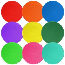 ZIECE Poly Spots 체육관 바닥용 스팟 마커 미끄럼 방지 고무 바닥 도트 22.9cm(9인치) 7/18/27/36피스 민첩성 마커 플랫 콘 스포츠 축구 PE 훈련