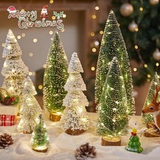 臺灣*出貨 韓國ins同款雪松迷你聖誕樹桌面擺件節日裝飾品創意可愛聖誕禮物, 松針聖誕樹【20cm】+暖色燈（含電池）,【迷你聖誕樹】全網熱賣99999+, 1個