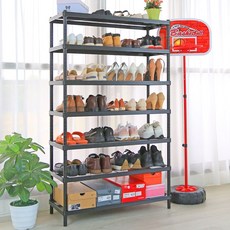 【品樂生活】耐重菱形網35X90CM六層、七層置物鞋架 (鐵架/鐵力士架/層架/置物架/鞋架/玄關架), 1個, 六層,180CM