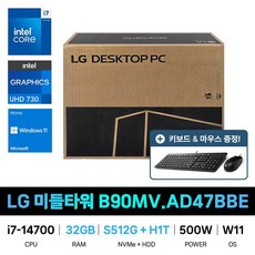 IT_LG전자 미들타워 데스크탑 B90MV.AD47BBE RAM 32GB/HDD 1TB추가 재고보유, 32GB, 단일옵션