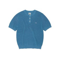 LEE 헨리넥 반팔 니트 블루