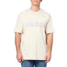 Hugo Boss 남성용 아웃라인 로고 면 티셔츠 블랙 제이드
