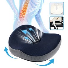 메모리폼 기능성방석 바른자세 분산 골반 압력 치질방석 도넛방석 자세교정 남녀공용 메모리폼 기능성방석 차량용 사무실, 1개, 네이비